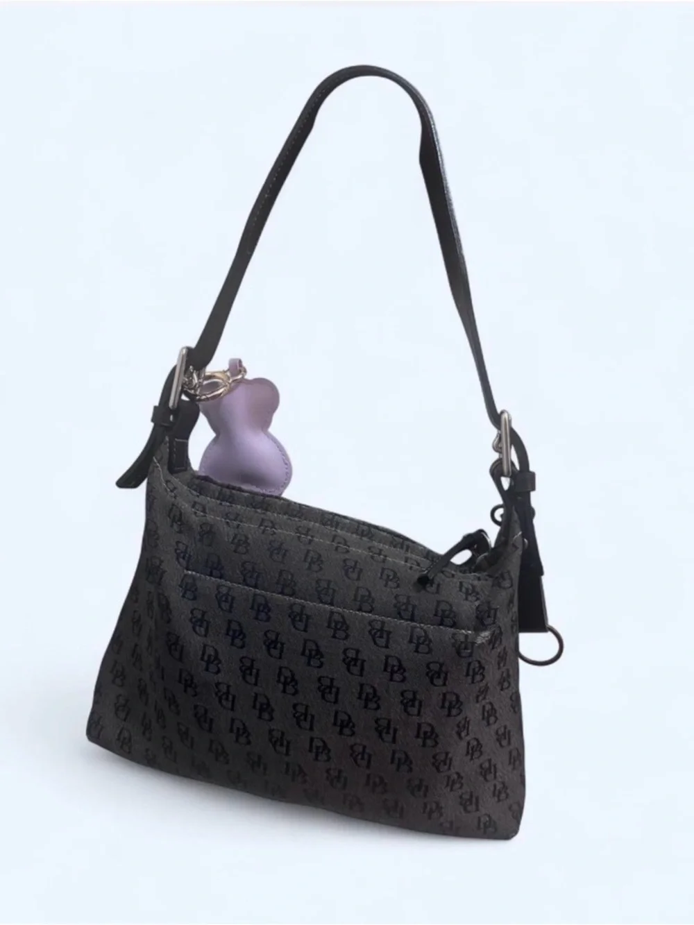 Dooney & Bourke Vtg Y2K Monogram Canvas Shoulder Bag - Picture 3 of 6